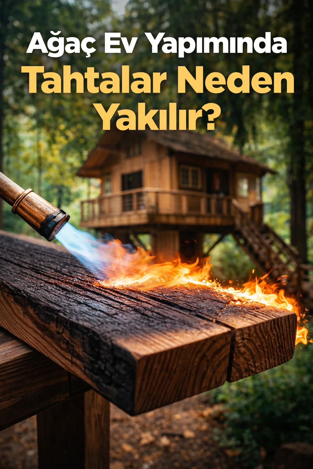 Ağaç Ev Yapımında Tahtalar Neden Yakılır? (Shou Sugi Ban Tekniği)